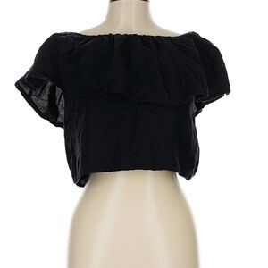 Mara Hoffman Black Linen Cotton off shoulder top M